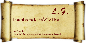 Leonhardt Füzike névjegykártya